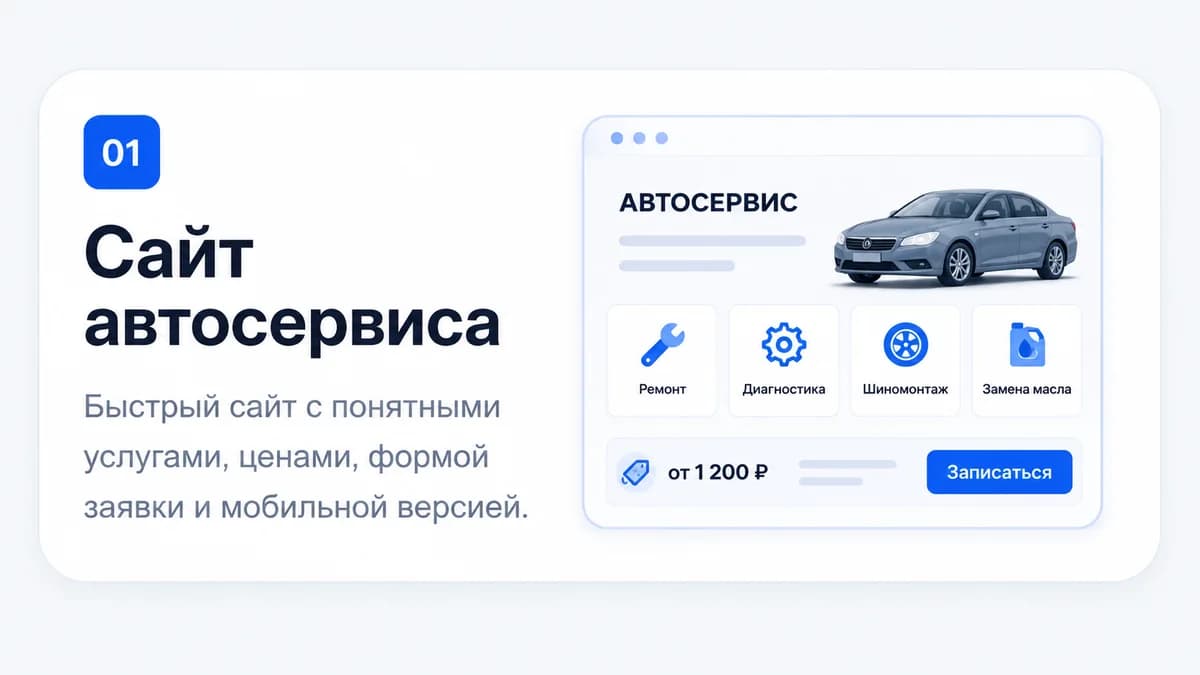Мобильная инфографика: шаг 1. Сайт автосервиса