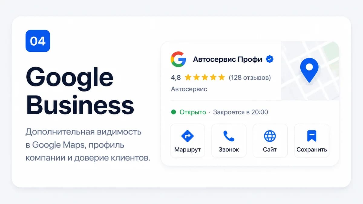 Мобильная инфографика: шаг 4. Google Business