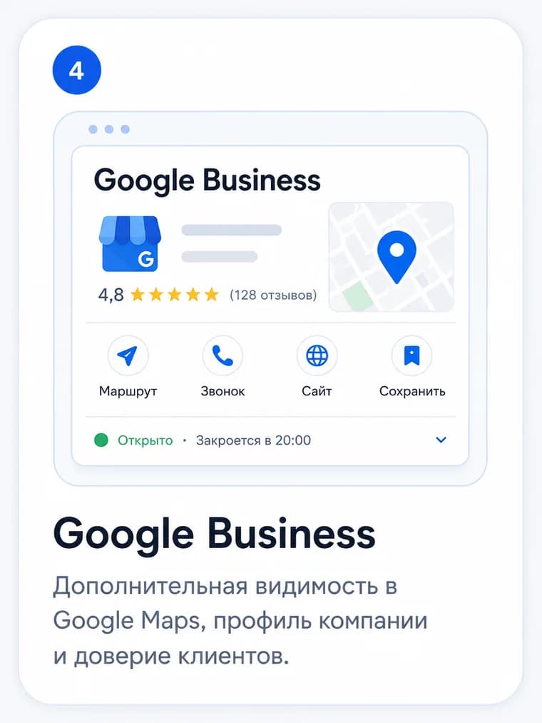 Инфографика: шаг 4. Google Business